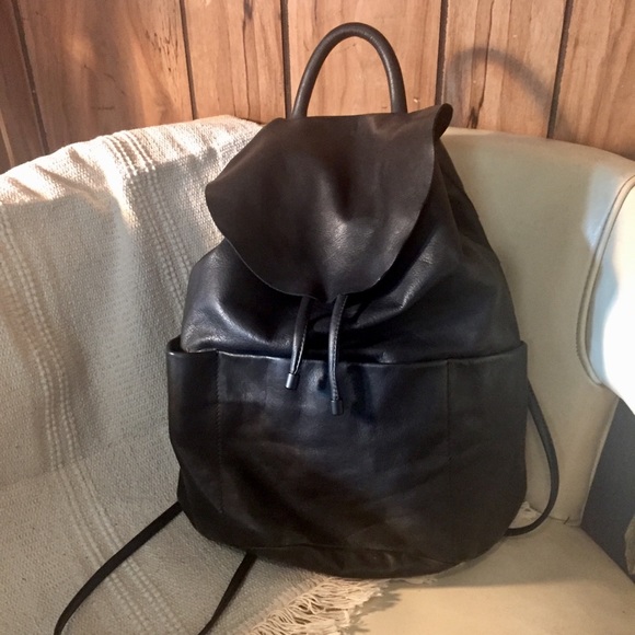 cos grained leather backpack